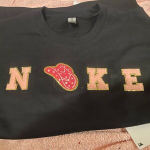 Pink cowgirl hat "nike" hoodie i can do any size and color! this is a black med